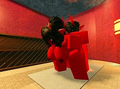 this demon girl seduces me with her hot oiled body in a sauna