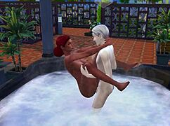 The sims bath turns rough
