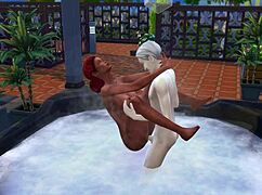 The sims bath turns rough
