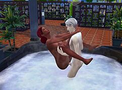 The sims bath turns rough