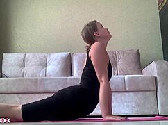 Yoga Pleasures Shaved Pussy