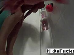 Russian Blonde Milf Nikita Von James Showers Solo