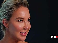 Milf gets wet pussy during interrogation parody with flashing