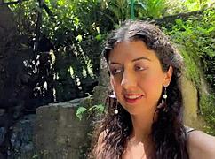 cum on face in public locker room, then cumwalk at the waterfall