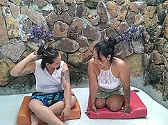 Colombian babe gets horny from stretches, wants to fuck teacher 😏