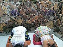 Colombian babe gets horny from stretches, wants to fuck teacher 😏