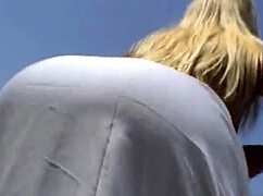 Hottest Blonde Ever Takes Deep Banana Dick Outdoors!
