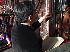 kinky europorn contrasts soft passion with rough domination in a chained cage orgy.