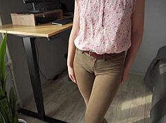 Naughty Secretary Shows Wedgie Pussy