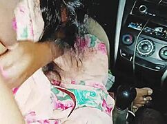 beautiful housewife cheats in car with boyfriend