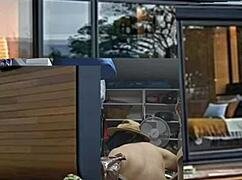 Transsexual Crossdressing Retro Homemade with Barefoot Ass and Feet