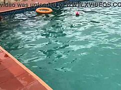 Oily Fat Bitch Fucked at Pool to Cumshot