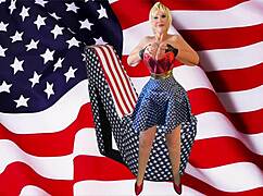 Granny Americas Stick Lick & Dick Patriotic Cums
