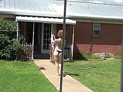 Delicious White Girl Shows Off Legs