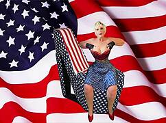 Granny Americas Stick Lick & Dick Patriotic Cums