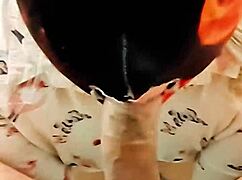 Latina milf gives blowjob to construction worker