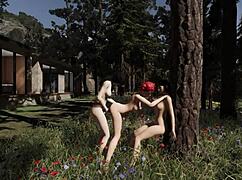 Let's play Caroline's fantasies part 7 in the rental cabin with redheads and strapons 😏