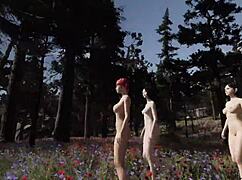 Let's play Caroline's fantasies part 7 in the rental cabin with redheads and strapons 😏