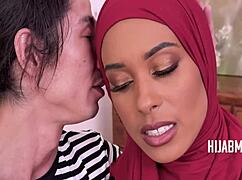 Cheating halal wife takes foreign cock in blowjob and pussy pov action