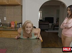 Busty mature hotties share dick in threesome