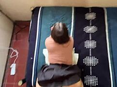 The amateur schoolgirl gets fucked in skirt and socks after class