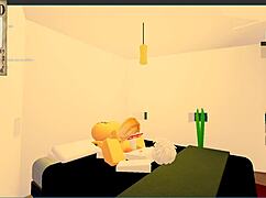 this blonde slut with big tits and ass gets blowjob action on huge cock in yacht room roblox rp collab with catalina2991