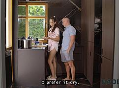 I watched this daddy4k young skinny girl show her boyfriend's stepdaddy the real deepthroat.