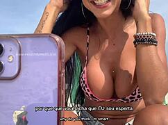 renatinha mello went live on private chat from the beach, showing off big ass anal and blowjob with big black cock in public outdoor exhibitionism