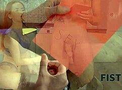 Man discovers thrill in fisting his redhead girlfriend while they fuck hard in missionary style