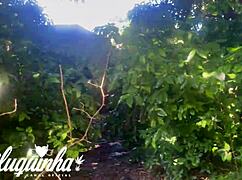 We fucked her tits flashing in public riskily