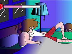 On the couch 3 - flashing comedy with milf on sofa.