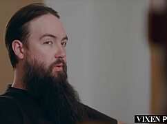 Horny housewife loves riding Anton's thick BBC backstage