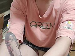 shemale ting xuan blowjob dildo upskirt skirt cum in mouth 😈