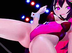 bass knight azki dancing in 3d hentai anime.