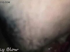 Pierced cock enters wet slutty pussy in closeup view.