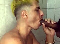 grindr cruising leads to sucking this big black monster cock