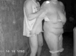 hidden camera captures stepmom fucking stepson in alleyway