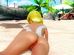 helena enjoys private paradise on the beach.