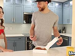 daisy fox, this skinny 19-year-old, gets covered in jizz from a big cock in hardcore action.