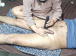 Stepmom helps trim my cock hair 😏