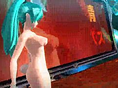 Hatsune Miku Alien Project Diva ню мод разкрива пълен ню зайче костюм с големи цици и задник