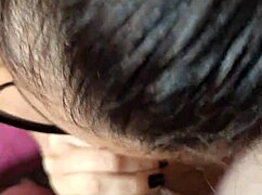 She gives a blowjob to the little 18+ head