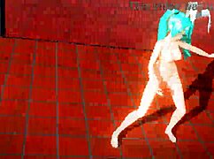 Hatsune Miku Alien Project Diva alaston mod paljastaa täyden alastoman pupukostyymin isoilla titeillä ja persellä