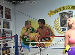 blonde bombshell in mixed boxing