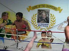 blonde bombshell in mixed boxing