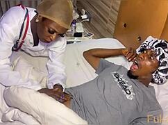 sweet ebony petite teen rides that big cock with her tight pussy