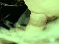 A close-up view of oral activity ending in swallowing.