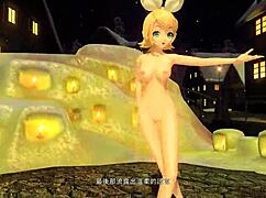 hey, you think kagamine rin as a snowman in project diva looks hot with that full nude mod on her big ass and tits?
