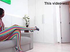 Gabriella Gushi gets fucked by three guys for the first time with double penetration