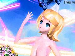 Kagamine Rin reveals her goddess body in the love song nude mod